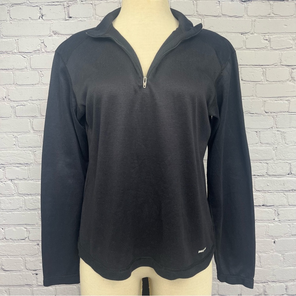 Patagonia Capilene Midweight Zip-T Long Sleeve Baselayer Shirt Black Sz L